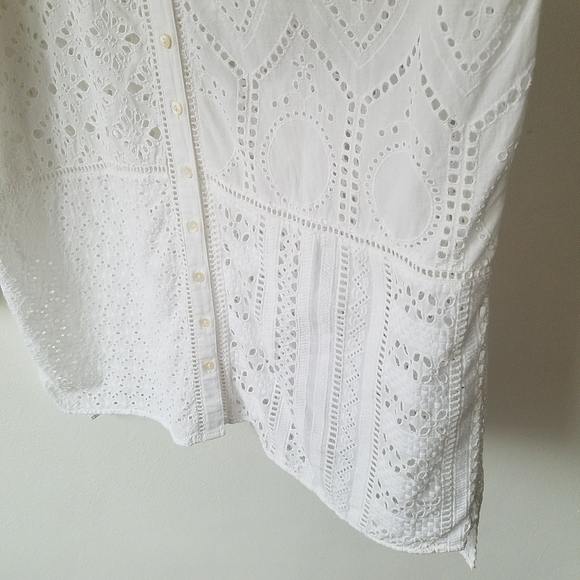 Spell & The Gypsy Collective Lottie Eyelet Oversized Shirt Cover Up Size Large - Picture 9 of 16